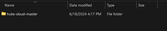 Capture of hubs-cloud-master as a file folder.