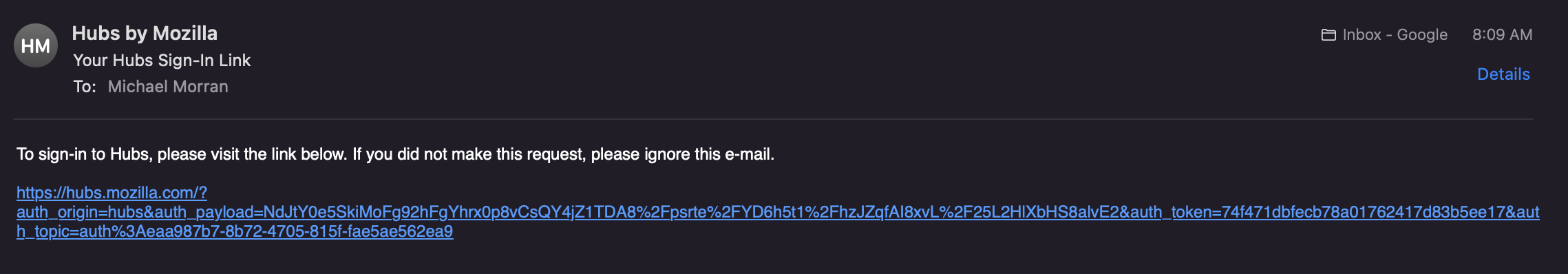 verification email